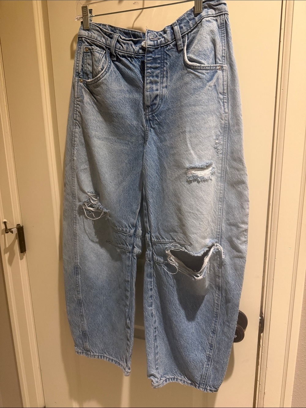 We The Free (26) Light Blue Distressed Relaxed Jeans